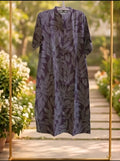 Magenda Leaf Printed Cotton A-Line Kurta (2 Piece Suit)