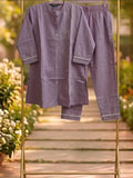 Lavender Mauve Cotton Embroidered Cordset.