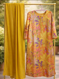 Mustard Yellow Floral Printed Kurta Set (3 Piece)
